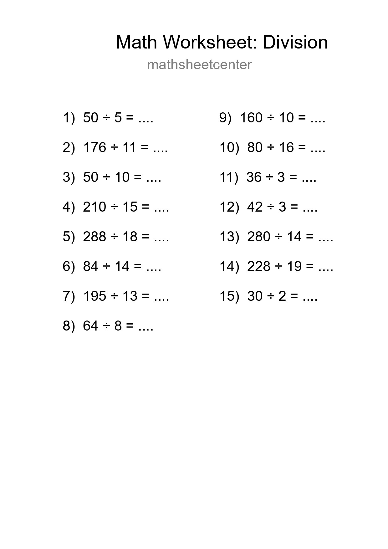 Free 15 Division Math Worksheet For Grade 2 - Part 169