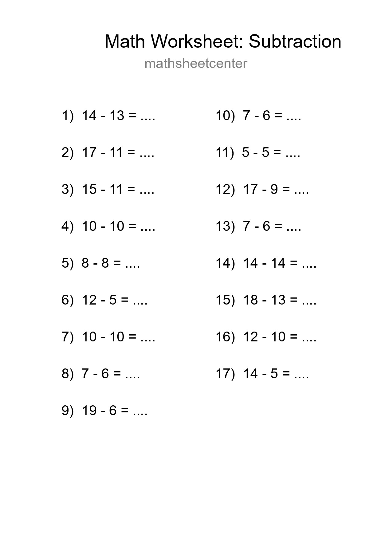 Free 17 Subtraction Math Worksheet For Grade 2 With Answers - Part 195