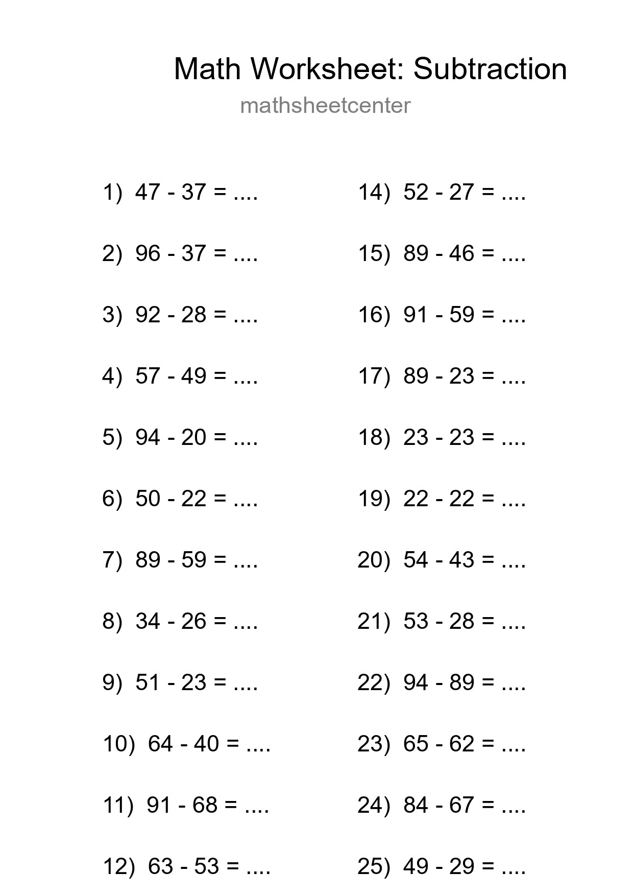 Free 26 Subtraction Math Worksheet For Grade 3 With Answers - Part 96