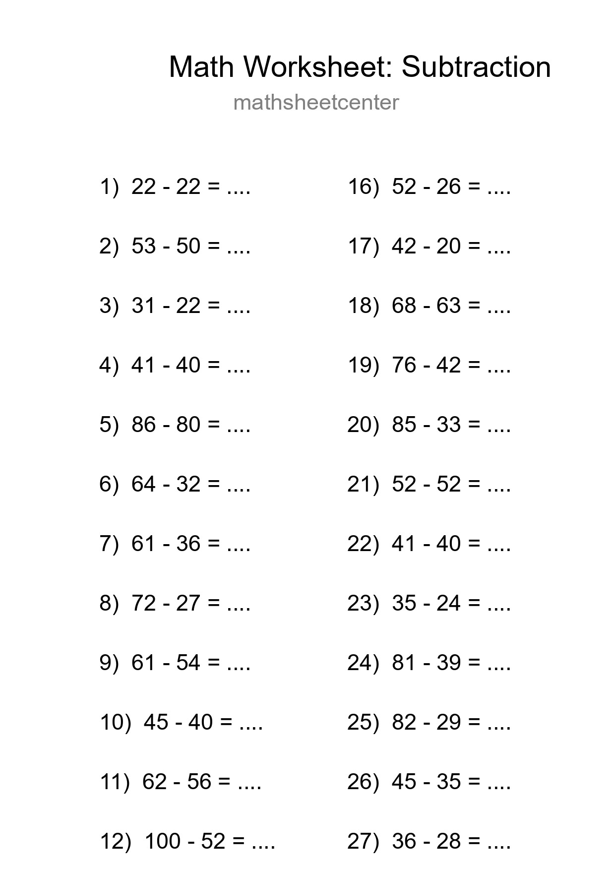 Free 29 Subtraction Math Worksheet For Grade 3 With Answers - Part 140