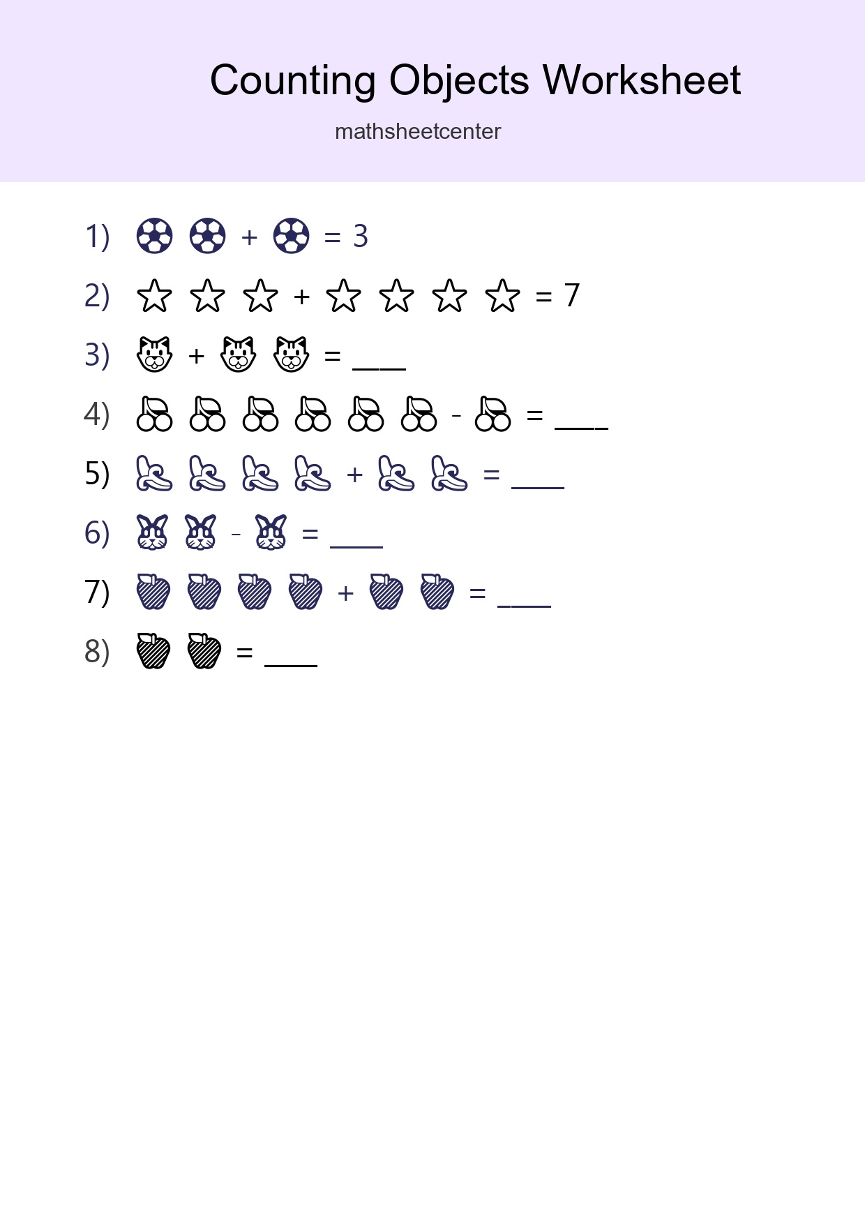 Free Counting Objects Worksheet For Kindergarten - Part 179