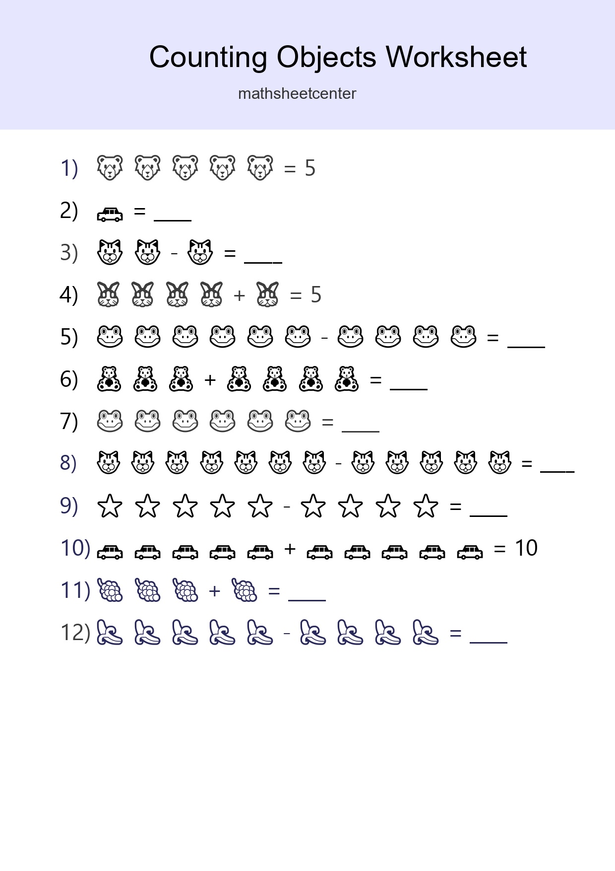 Free Counting Objects Worksheet For Kindergarten - Part 289