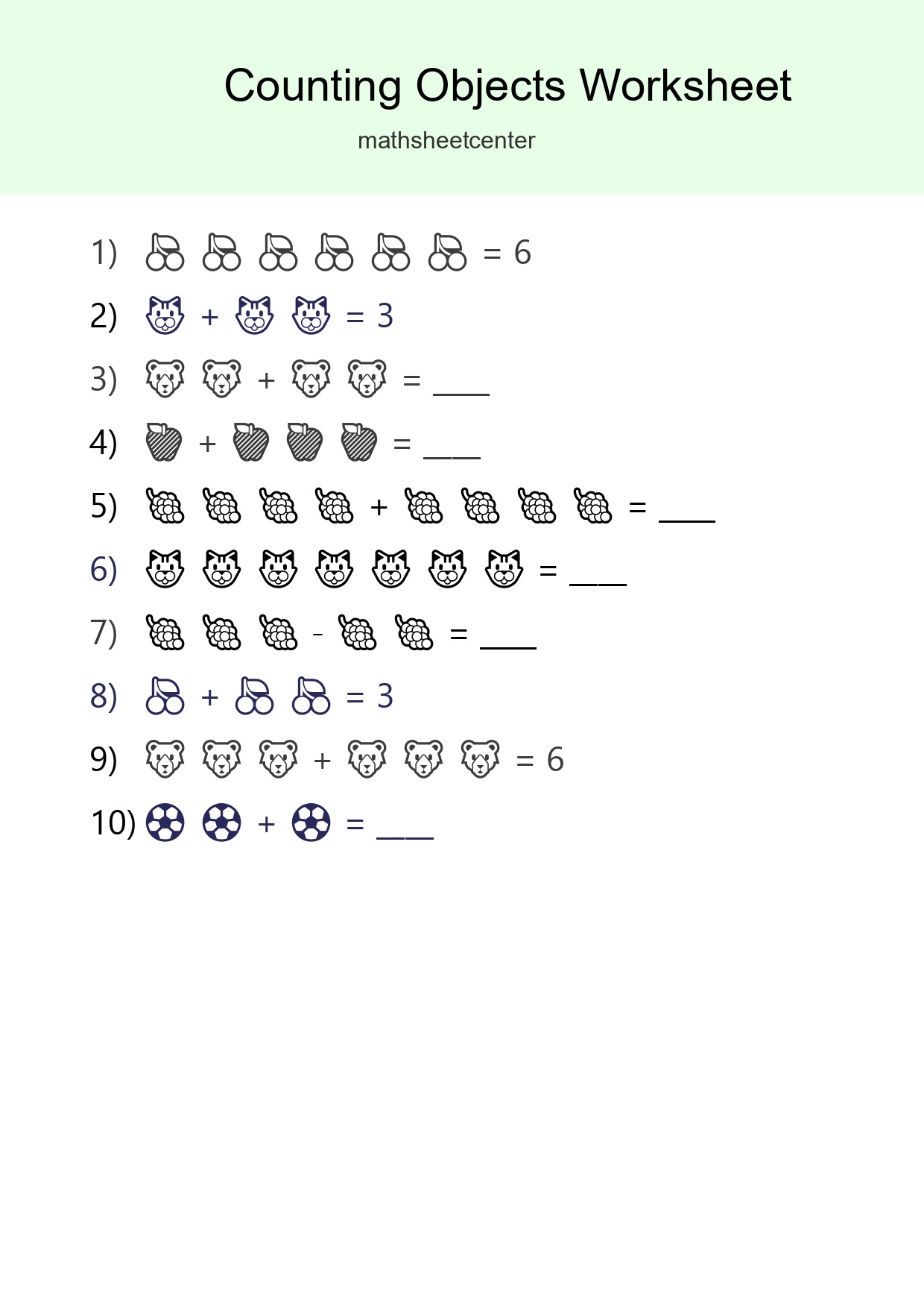 Free Counting Objects Worksheet For Kindergarten Printable - Part 36