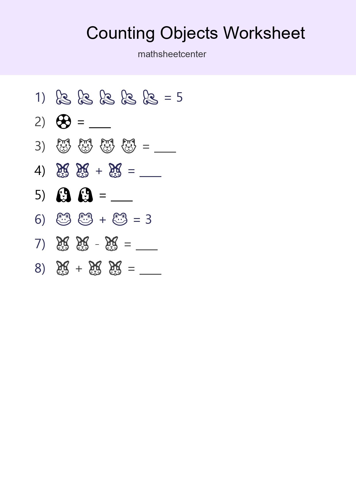 Free Counting Objects Worksheet For Pre-K - Part 234