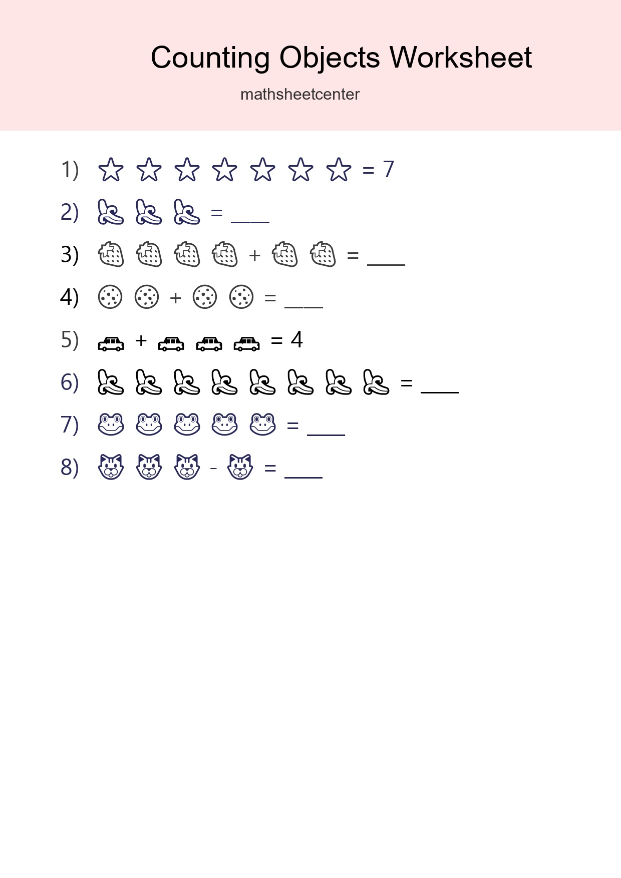 Learn Counting With Pictures Worksheet (Kindergarten) - Part 256