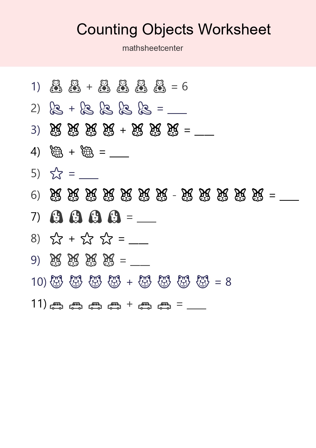 Learn Counting With Pictures Worksheet (Kindergarten) - Part 267