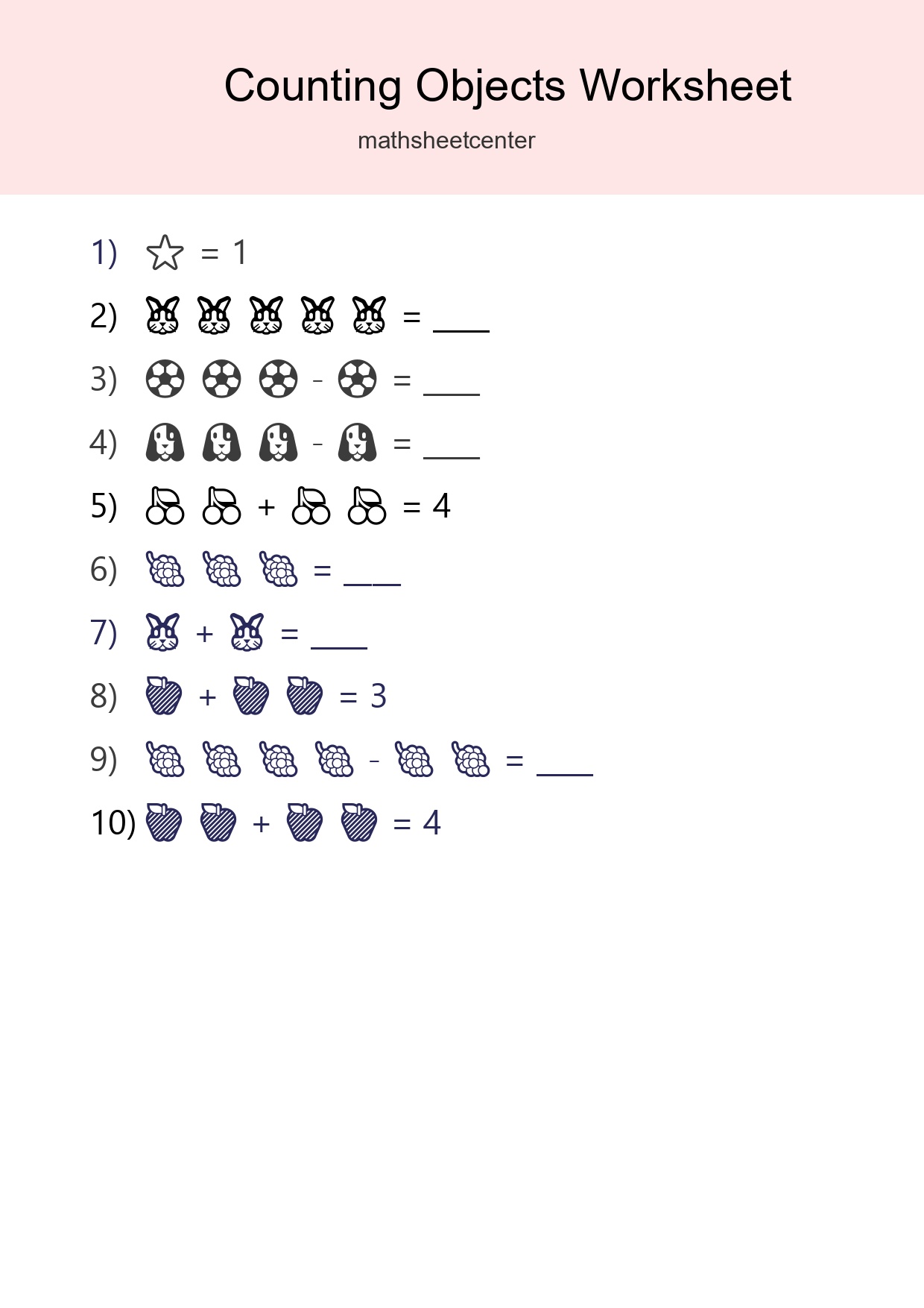 Learn Counting With Pictures Worksheet (Pre-K) - Part 69