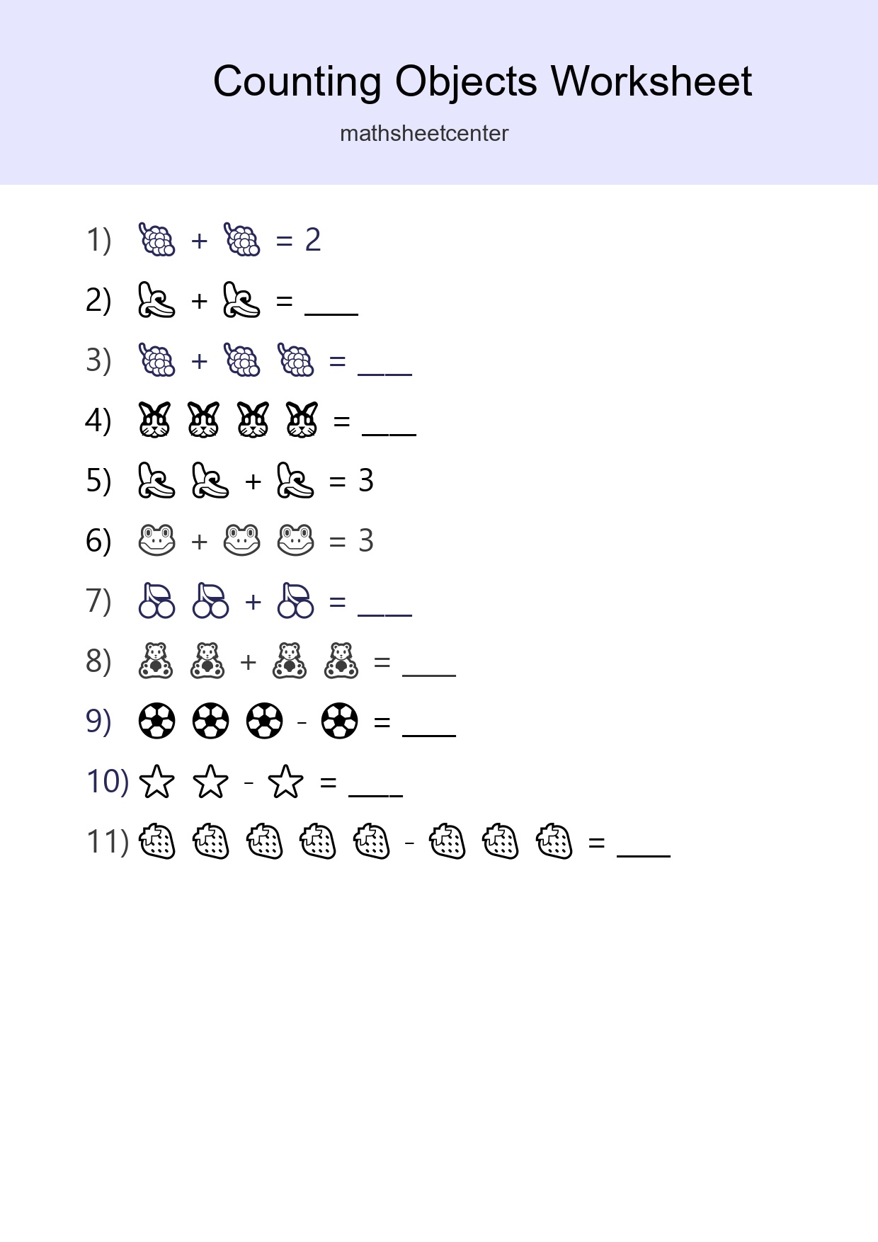 Pre-K Count The Objects Worksheet - Part 113