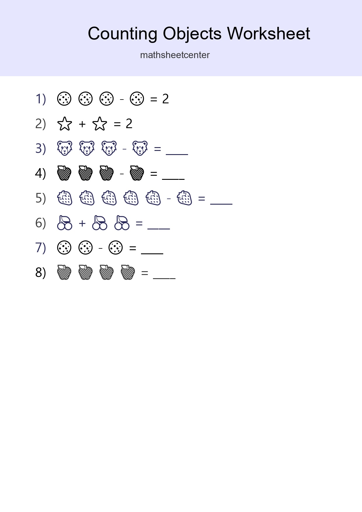 Pre-K Count The Objects Worksheet - Part 146
