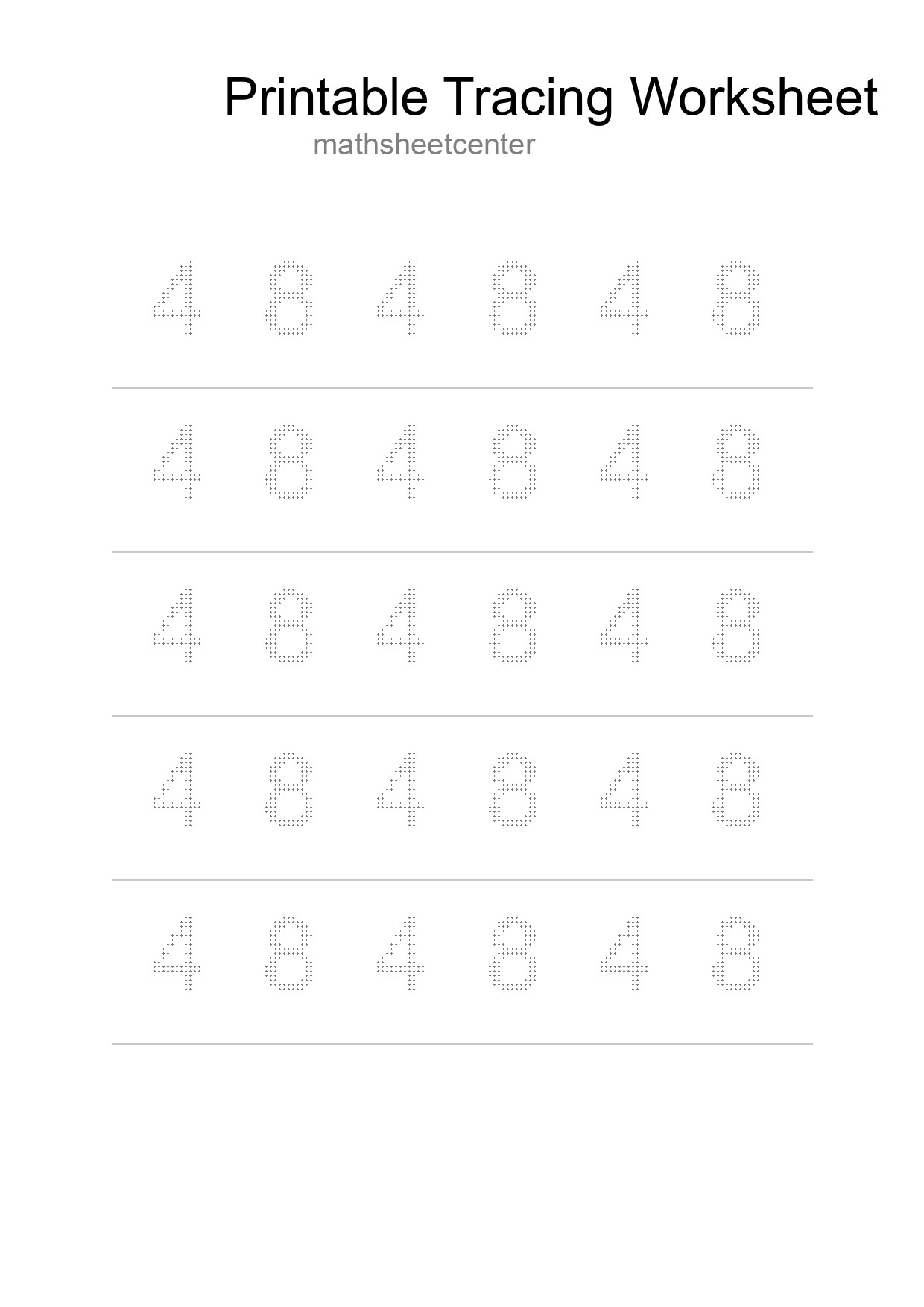 Printable Tracing Worksheet For Kids - Part 153