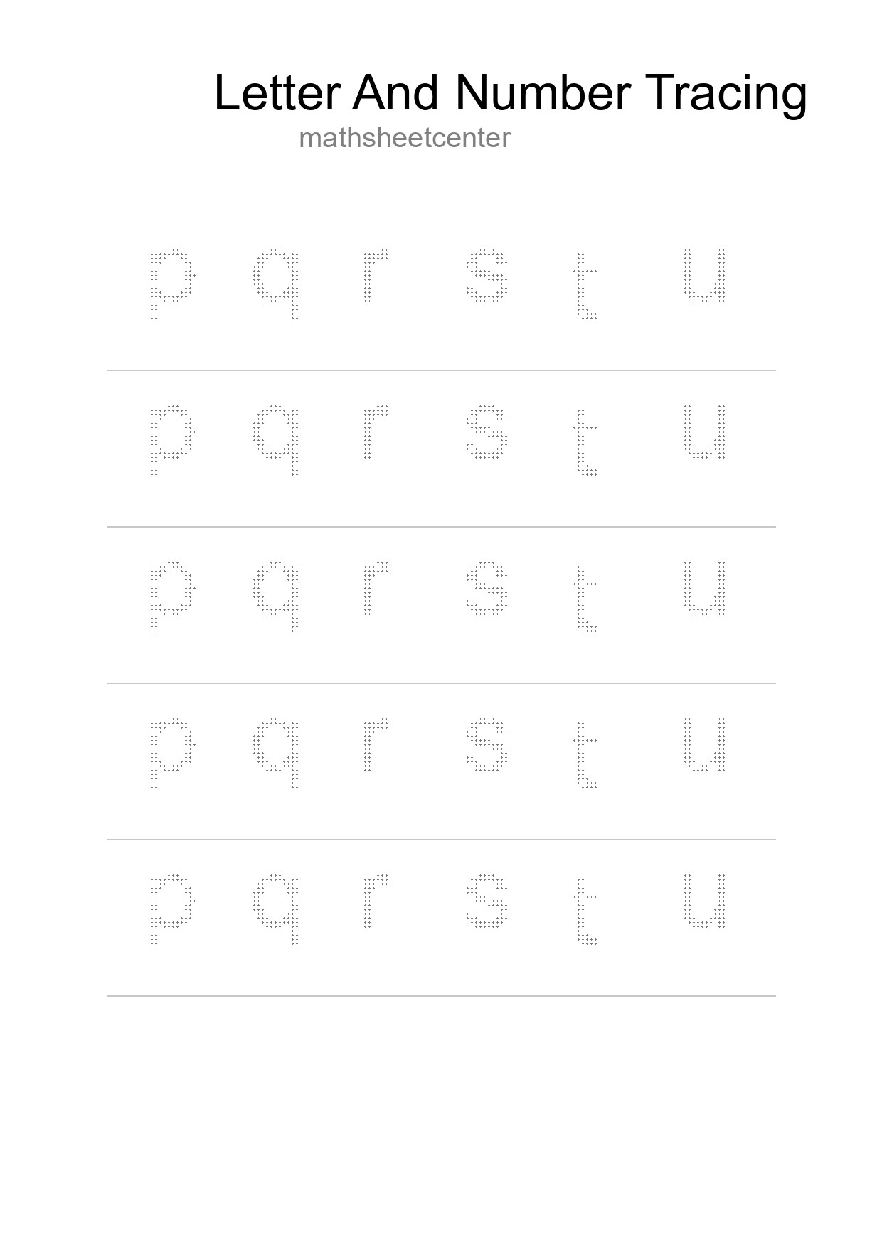 Printable Tracing Worksheet For Kids - Part 186